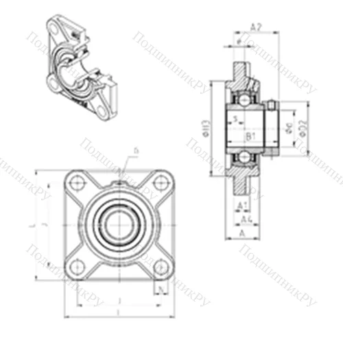 Подшипниковый узел шариковый радиальный EXFS 317