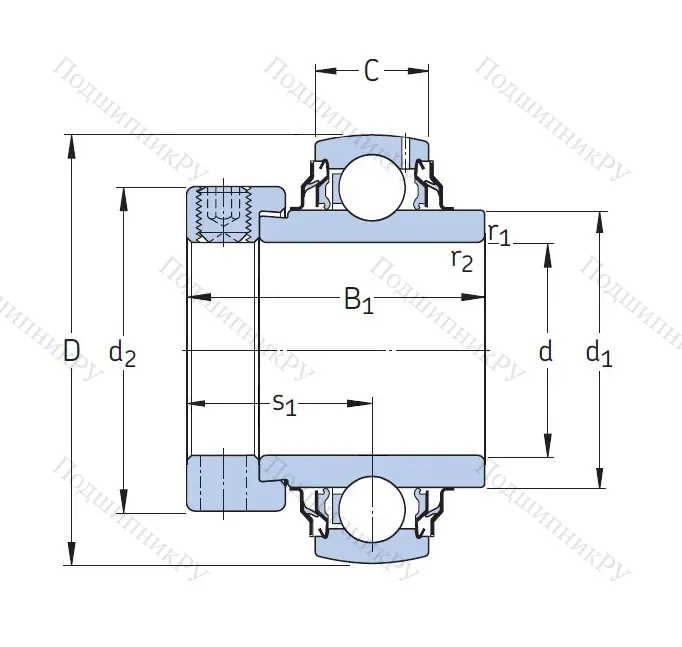 Корпусный подшипник YEL 208-2RF/VL 065 в Самаре