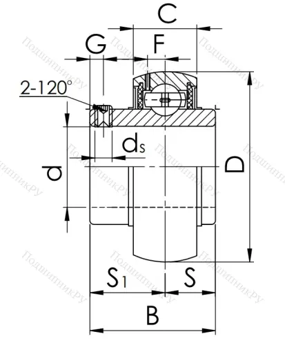 Корпусный подшипник UC 207 (480207 ГОСТ) в Самаре