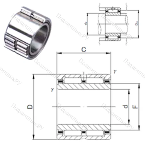 Подшипник игольчатый радиальный NA 6917 от производителя  JNS Подшипник игольчатый радиальный NA 6917 от производителя  JNS