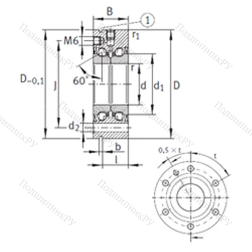 Подшипник шариковый упорно-радиальный ZKLF 2575-2RS от производителя  INA