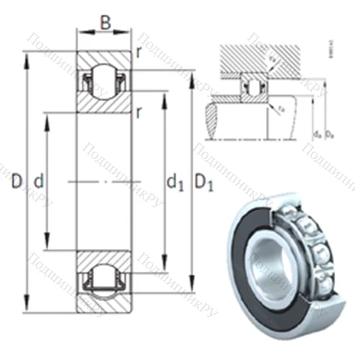 Подшипник с шариковыми роликами (ball roller) радиальный BXRE 003-2HRS от производителя  INA