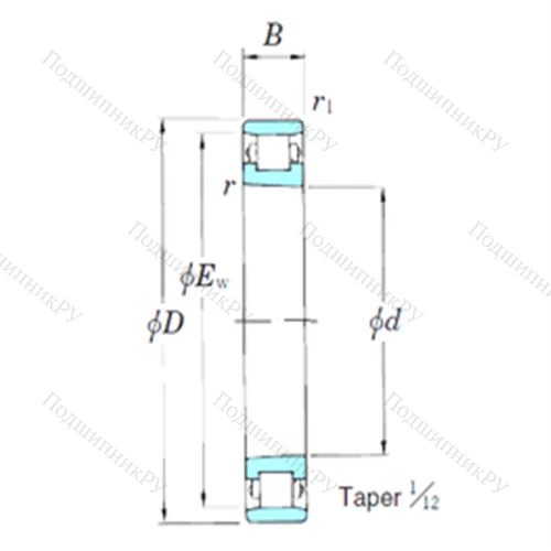 Подшипник роликовый радиальный 3NCN 1010K