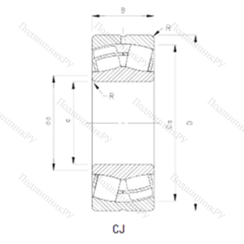 Подшипник роликовый радиальный самоцентрирующийся 22208CJ