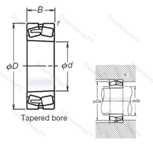 Подшипник роликовый радиальный самоцентрирующийся TL 22313EAKE 4
