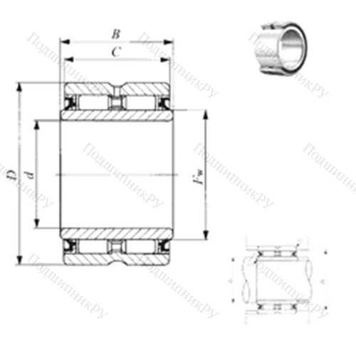 Подшипник игольчатый радиальный GBRI 142620 UU от производителя  IKO