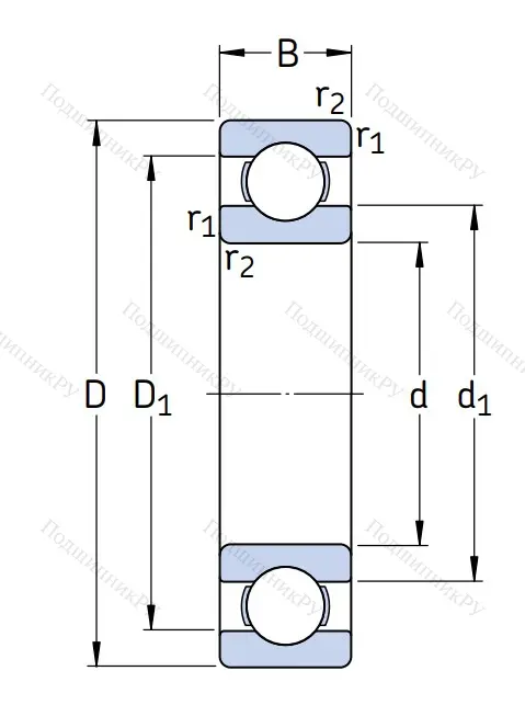 Однорядный шариковый подшипник 16024 от производителя  SKF