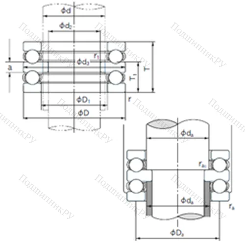 Подшипник шариковый упорный 52326 от производителя  NACHI