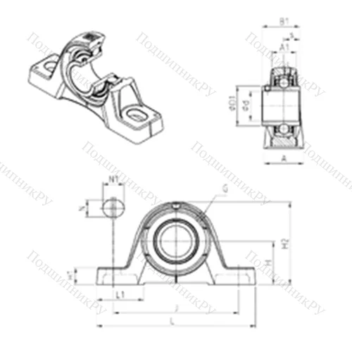 Подшипниковый узел шариковый радиальный UCPE 213