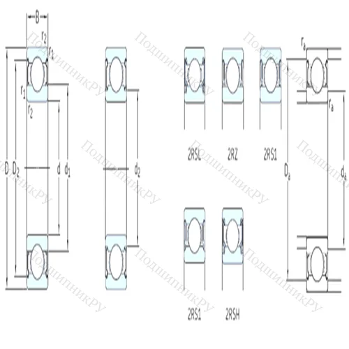 Подшипник шариковый радиальный 6207-2Z от производителя  SKF
