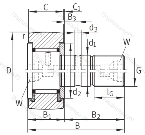 Подшипник KR 62 PP от производителя  INA Подшипник KR 62 PP от производителя  INA