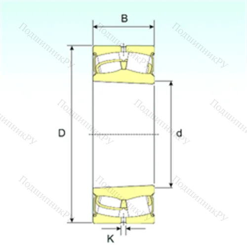 Подшипник роликовый радиальный самоцентрирующийся 22217-2RSK от производителя  ISB