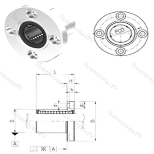 Подшипник шариковый линейный LMEF 8 от производителя  Samick