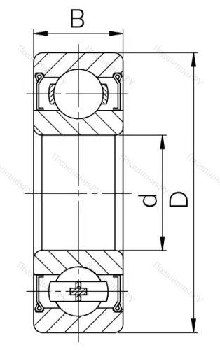 Шариковый однорядный подшипник 80207 (6207 ZZ) в Самаре