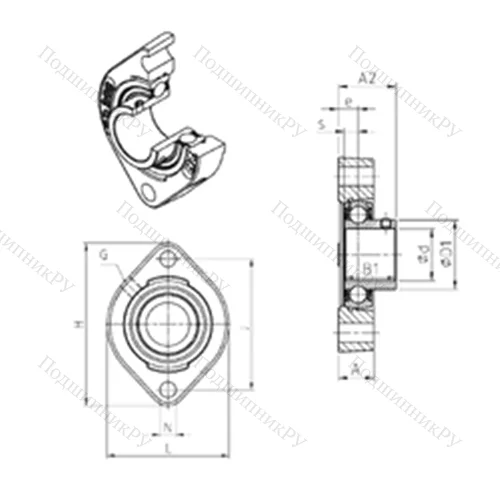Подшипниковый узел шариковый радиальный USFD 204 от производителя  SNR