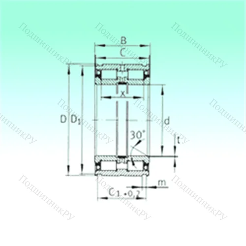 Подшипник роликовый радиальный SL 045007-PP от производителя  NBS