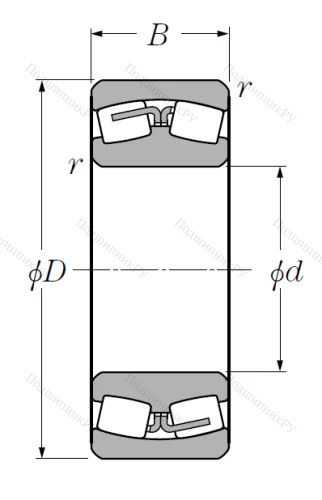 Сферический роликовый подшипник 22311 B/EA D 1C 3 от производителя  NTN