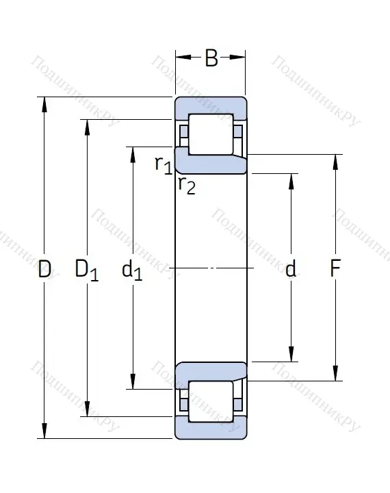 Роликовый цилиндрический подшипник NJ 211 ECP/C 3 от производителя  SKF