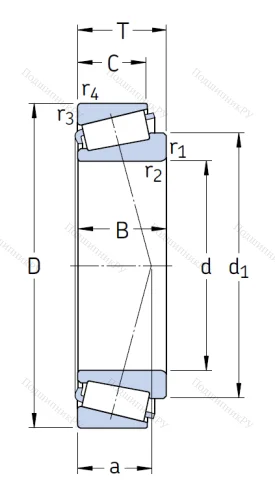 Конический роликовый подшипник 33214/Q от производителя  SKF