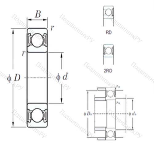 Подшипник шариковый радиальный 6901-2RD