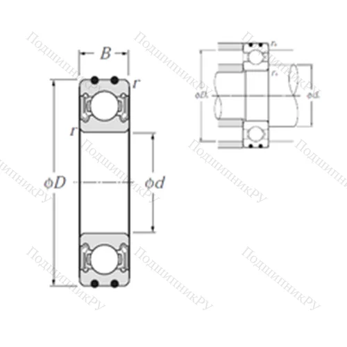 Подшипник шариковый радиальный AC-6303LLB
