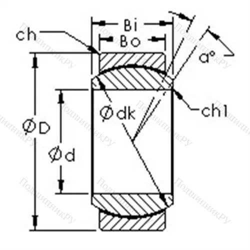 Подшипник скольжения сферический GEG 12C