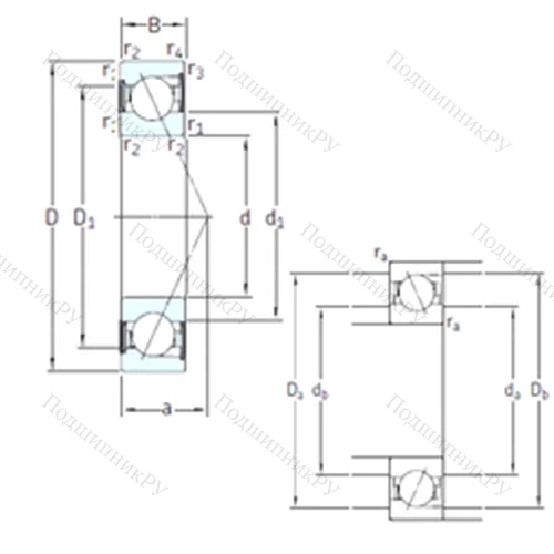 Подшипник шариковый радиально-упорный SS 7200 CD/HCP 4A от производителя  SKF