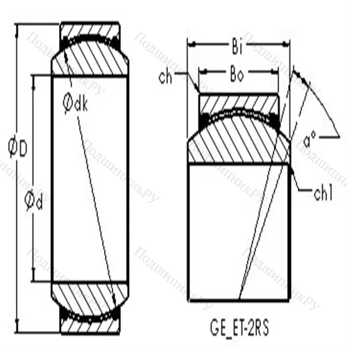Подшипник скольжения сферический GE 120ET-2RS