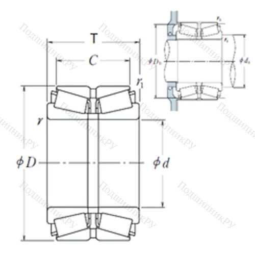 Подшипник роликовый радиально-упорный HR 105KBE 043+L