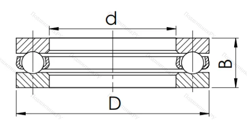 Упорный шариковый подшипник 8124 (51124) в Самаре