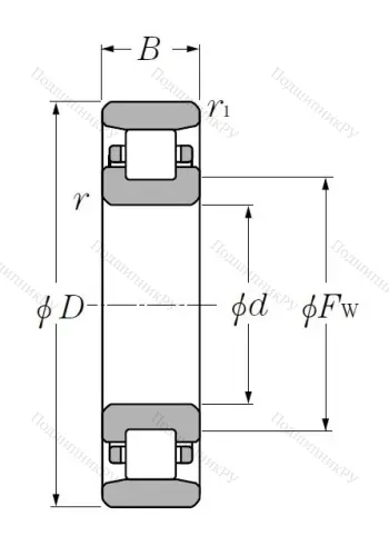 Роликовый цилиндрический подшипник N 217 от производителя  NTN