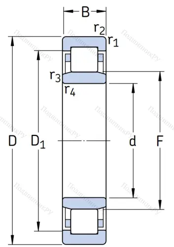 Роликовый цилиндрический подшипник NU 2205 ECP/C 3 от производителя  SKF