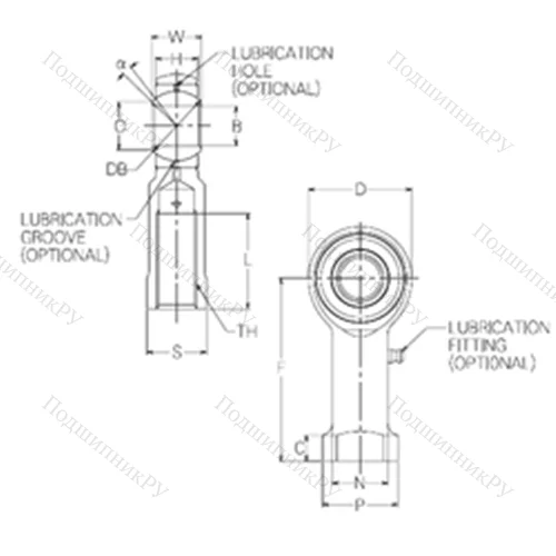 Подшипник скольжения сферический HR 22