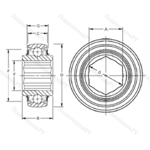 Подшипник шариковый радиальный GW 208PPB 22 от производителя  TIMKEN