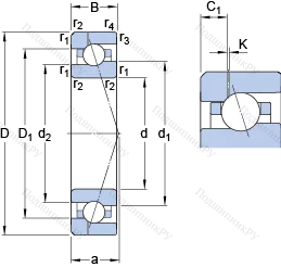 Подшипник 7013 ACE/HCP 4AH 1