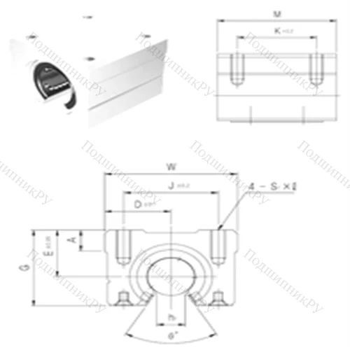 Подшипник шариковый линейный SBR 40UU от производителя  Samick