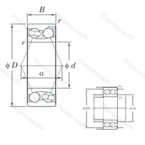 Подшипник шариковый радиально-упорный 3221