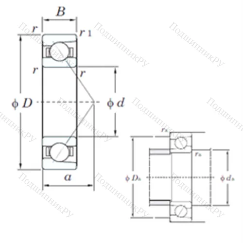 Подшипник шариковый радиально-упорный HAR 911C