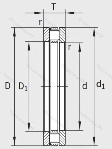 Упорный роликовый подшипник 81105 TV от производителя  INA