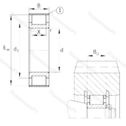 Подшипник роликовый радиальный RSL 182305-A от производителя  INA
