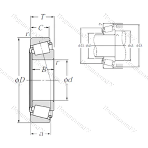 Подшипник роликовый радиально-упорный 4T-31597/31520 от производителя  NTN