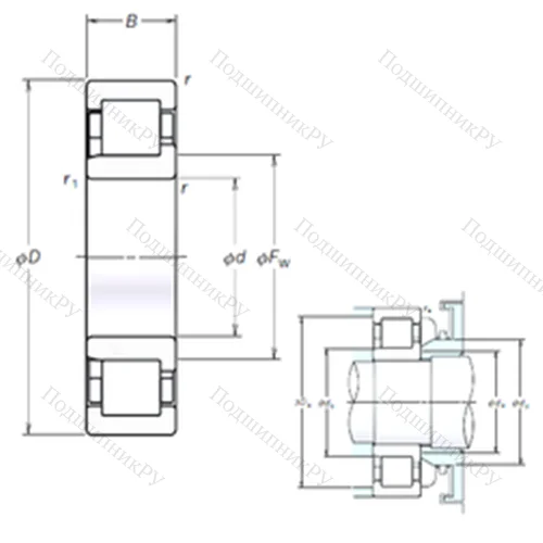 Подшипник роликовый радиальный NJ 213EM
