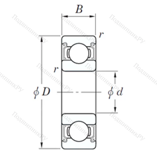 Подшипник шариковый радиальный SE 608 ZZSTPRB