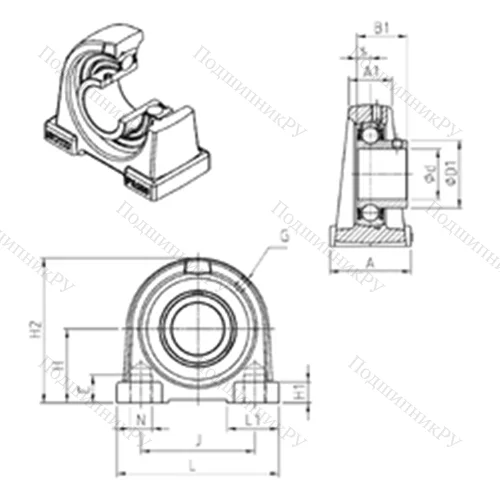 Подшипниковый узел шариковый радиальный USPA 212