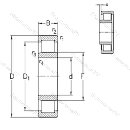 Подшипник роликовый радиальный NU 310-E-MA 6
