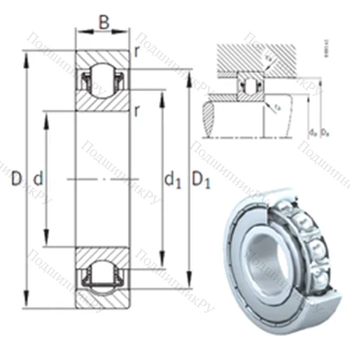 Подшипник с шариковыми роликами (ball roller) радиальный BXRE 201-2Z от производителя  INA