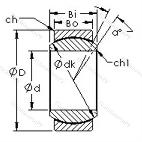 Подшипник скольжения сферический GEG 50N