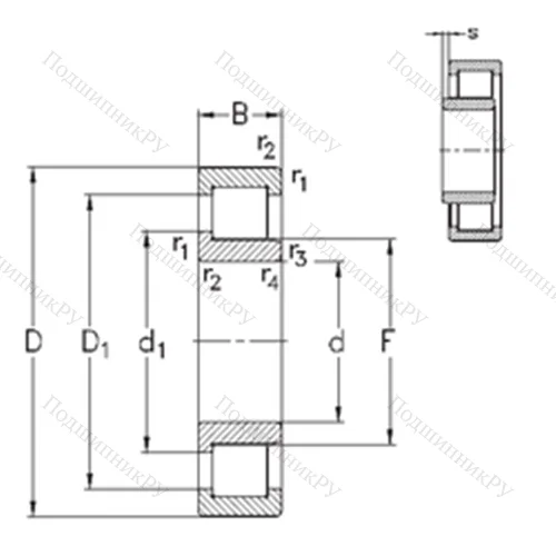 Подшипник роликовый радиальный NJ 2226-E-M 6