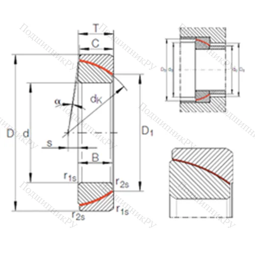 Подшипник скольжения сферический GE 35 SW от производителя  INA Подшипник скольжения сферический GE 35 SW от производителя  INA