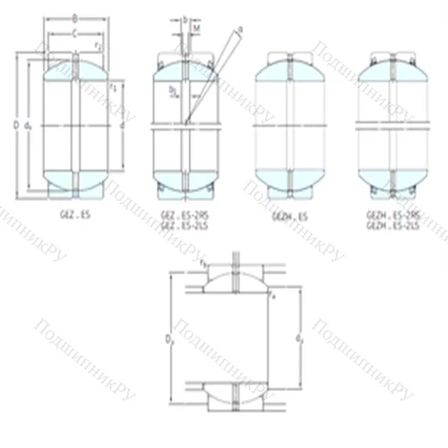 Подшипник скольжения сферический GEZ 212ES от производителя  SKF
